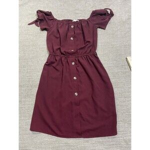 Riley And James Dress Women’s Small Off The Shoulder Dress Burgundy Long